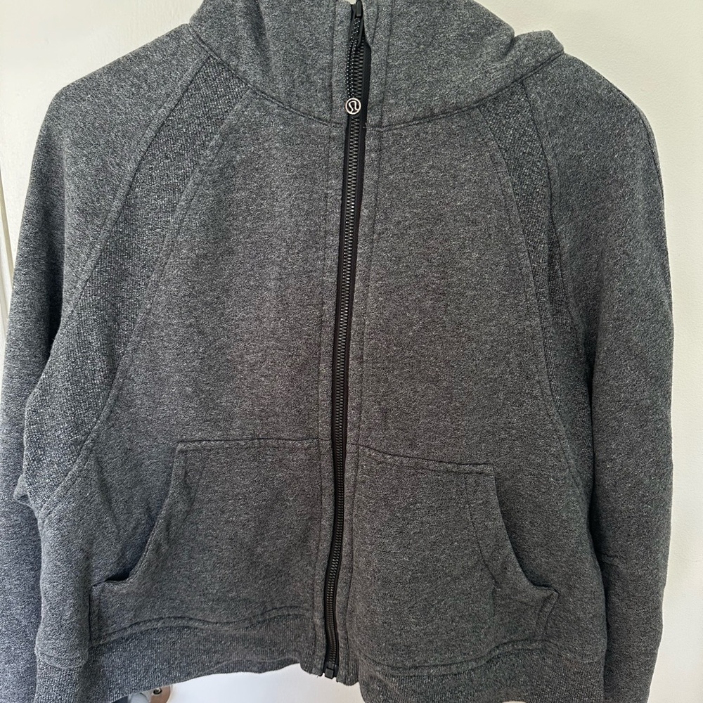 Lululemon Gray Oversized Full Zip Scuba Hoodie